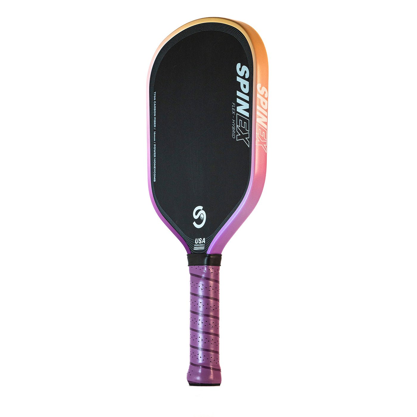 Spinex FLEX Hybrid pickleball paddle — Aurora colourway front view