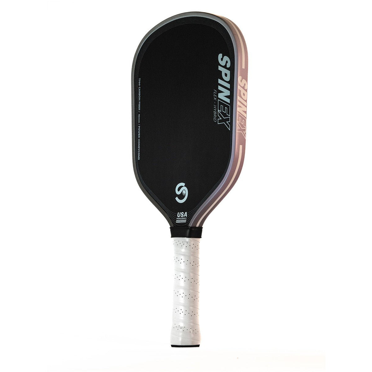 Side view of a 16mm pickleball paddle showing core thickness and T700 carbon fibre surface
