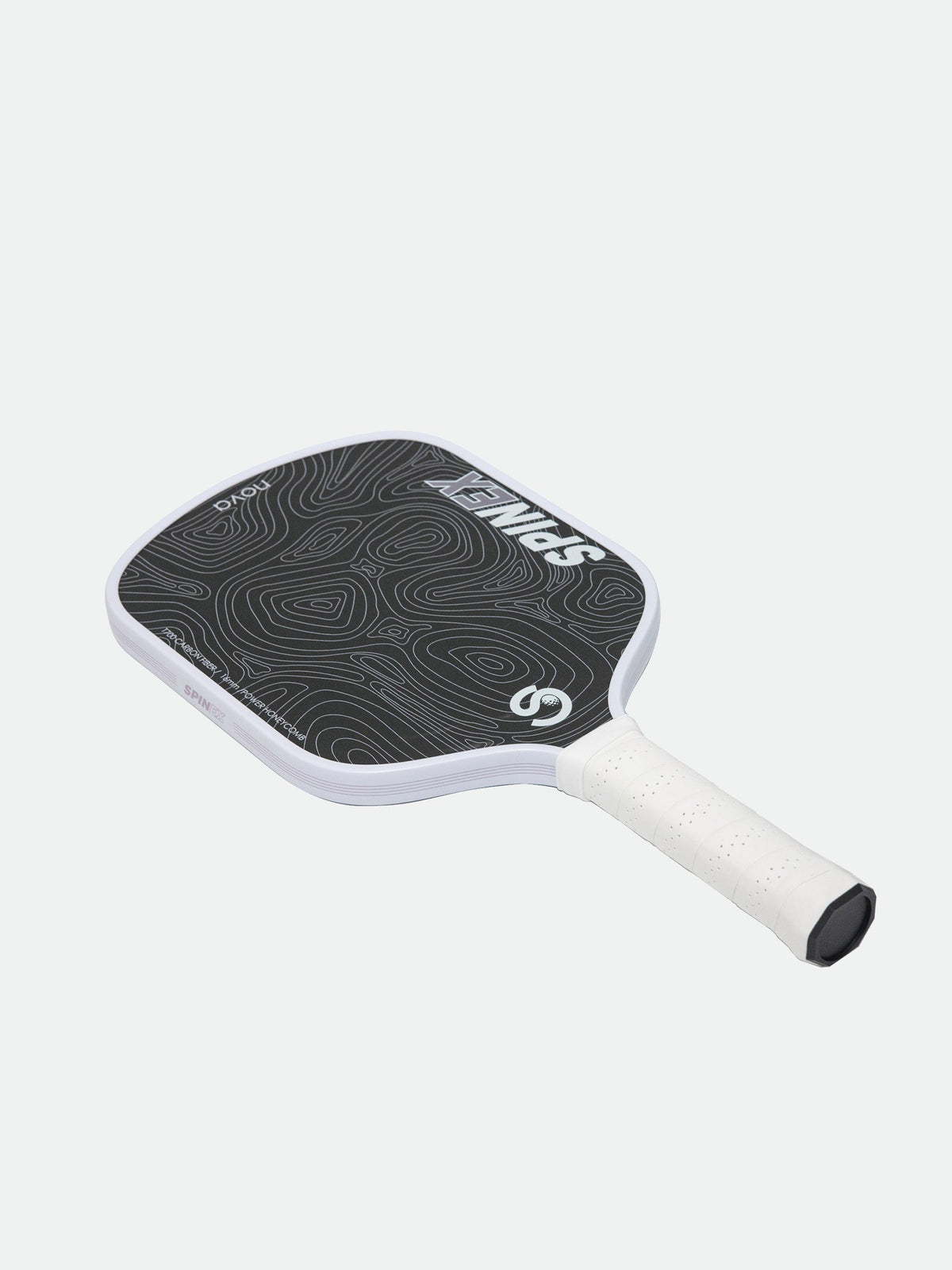 Spinex NOVA Salt Lagoon pickleball paddle laid flat showing the foam-filled perimeter