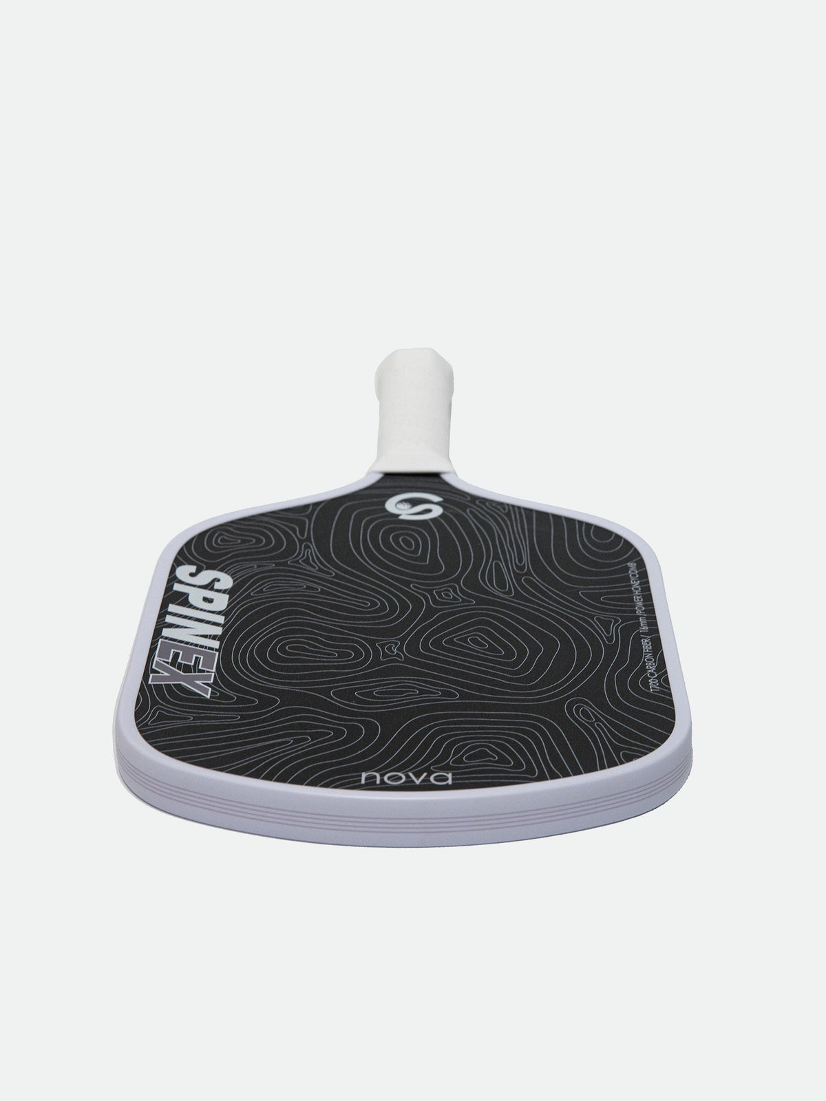 Spinex NOVA Salt Lagoon pickleball paddle rear view showing the 139mm handle